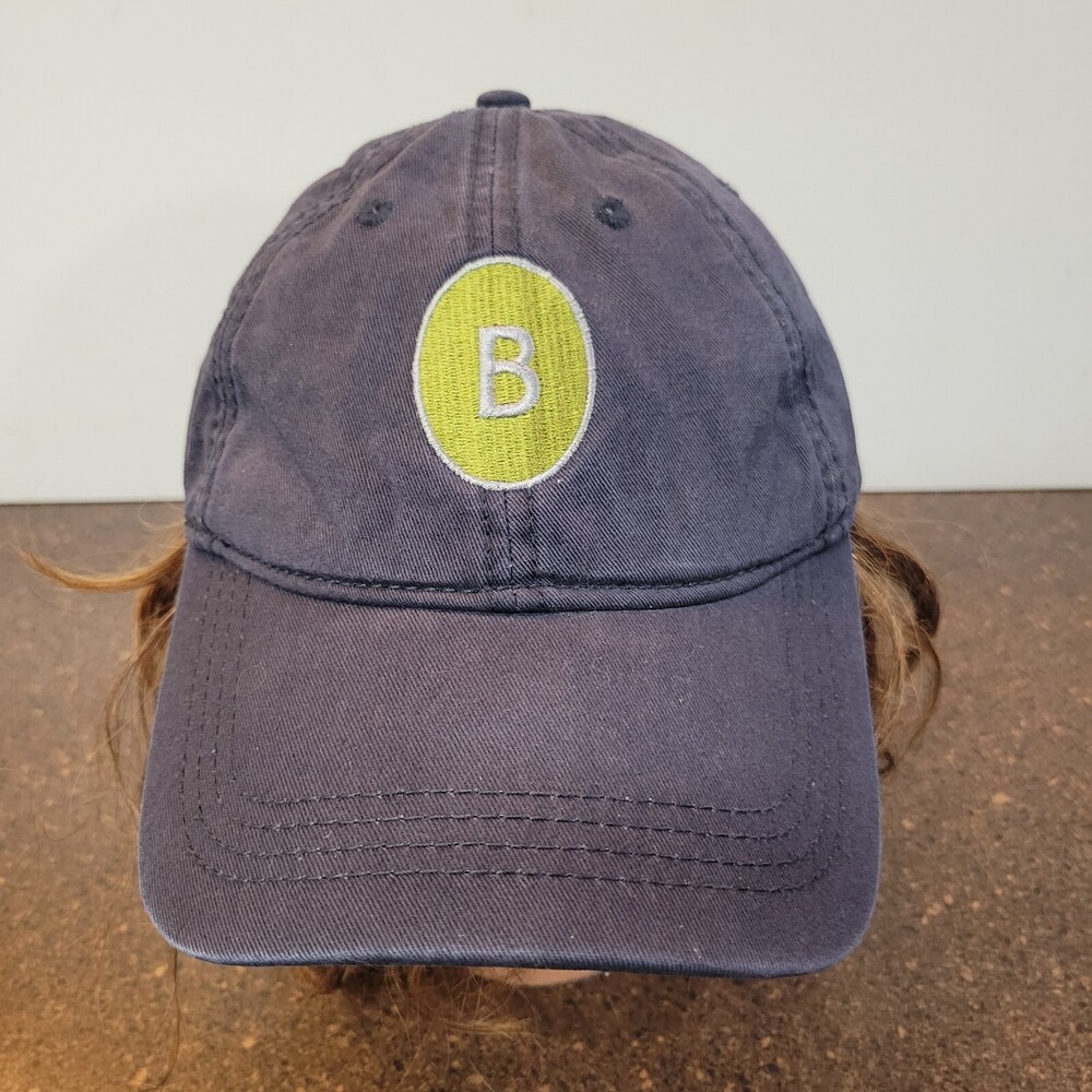 Cap America Golf Hat Mens Navy Bristal Logo Embroidered Adjustable Strapback Cap
